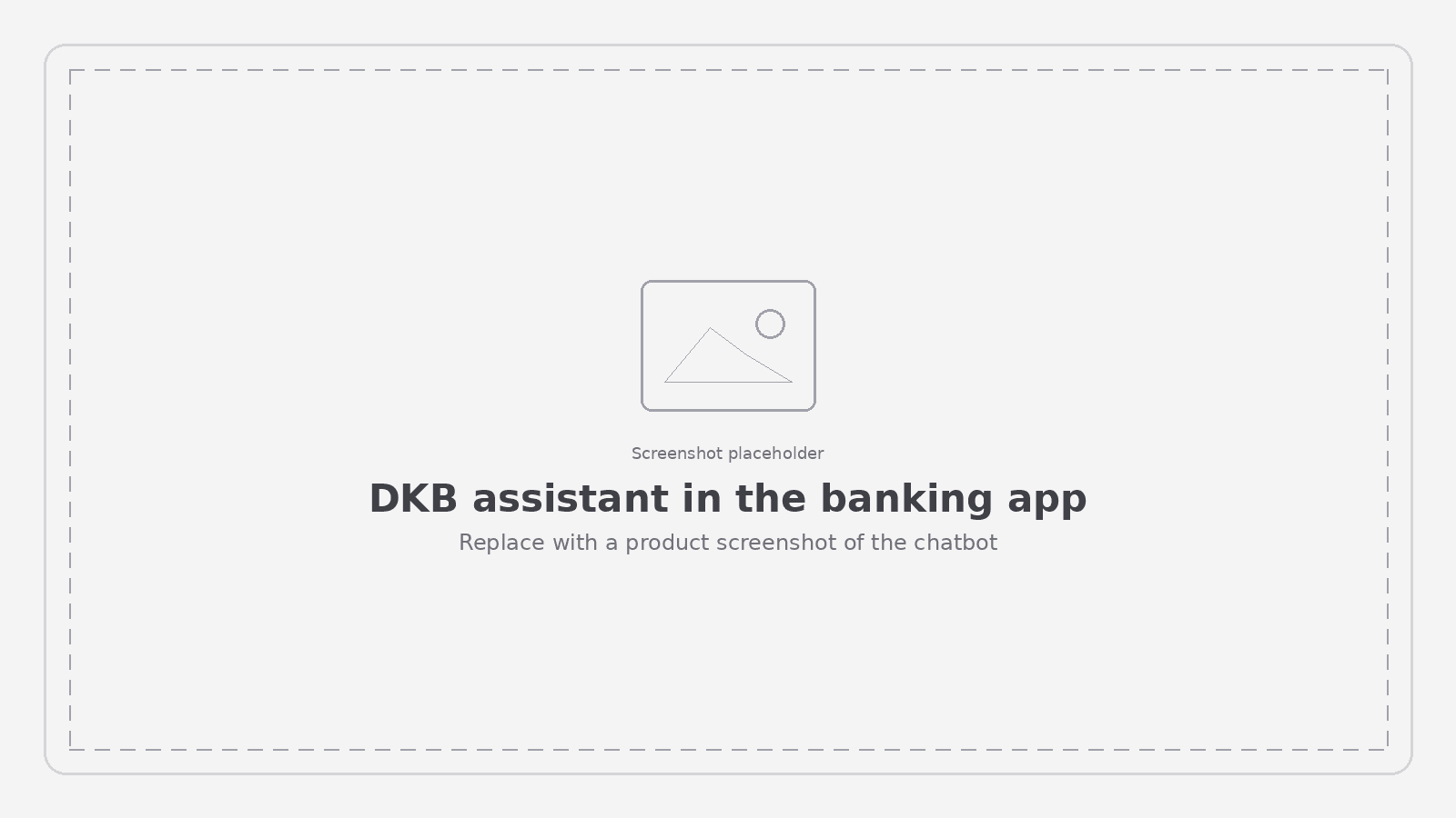 Placeholder for a product screenshot of the DKB in-app AI assistant